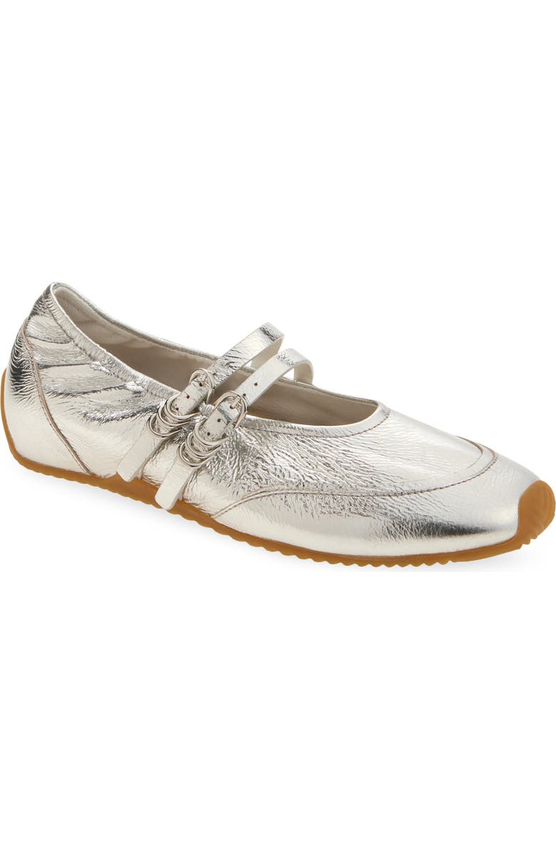 rag & bone Emilee Mary Jane Sneaker, Main, color, Silvr