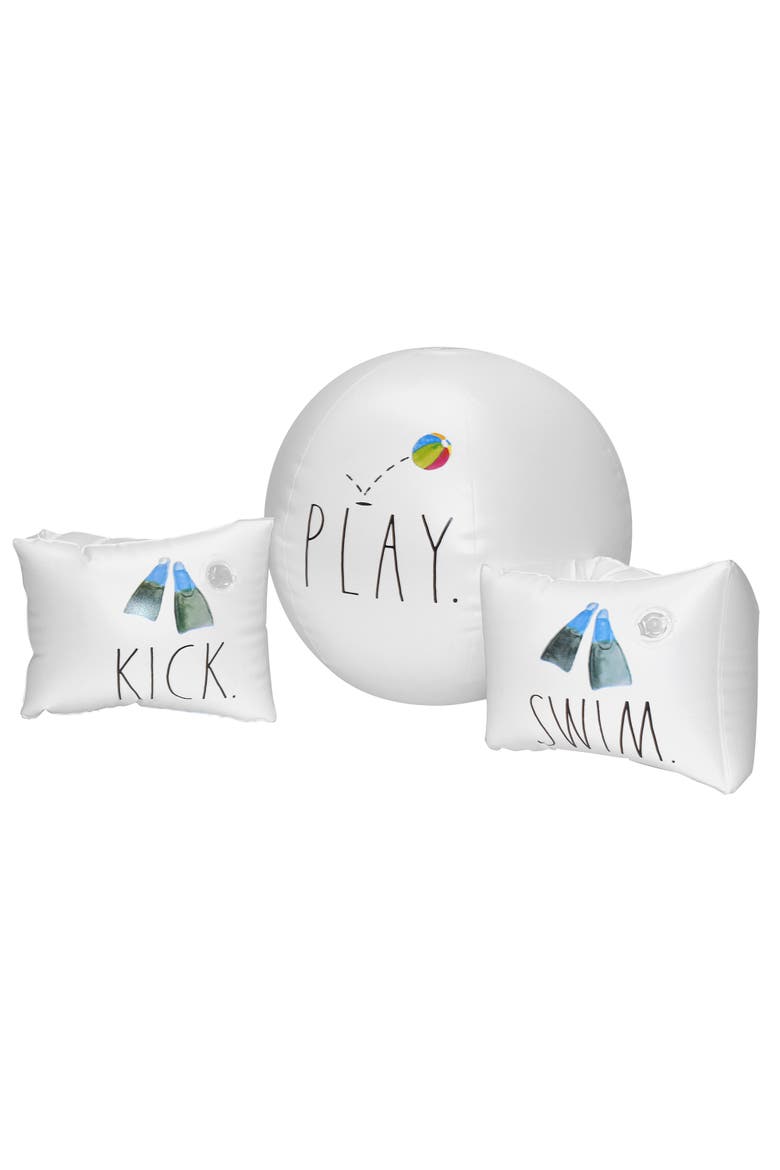 Swim Kick Play Water Wings and Beach Ball, Main, color, Multicolored