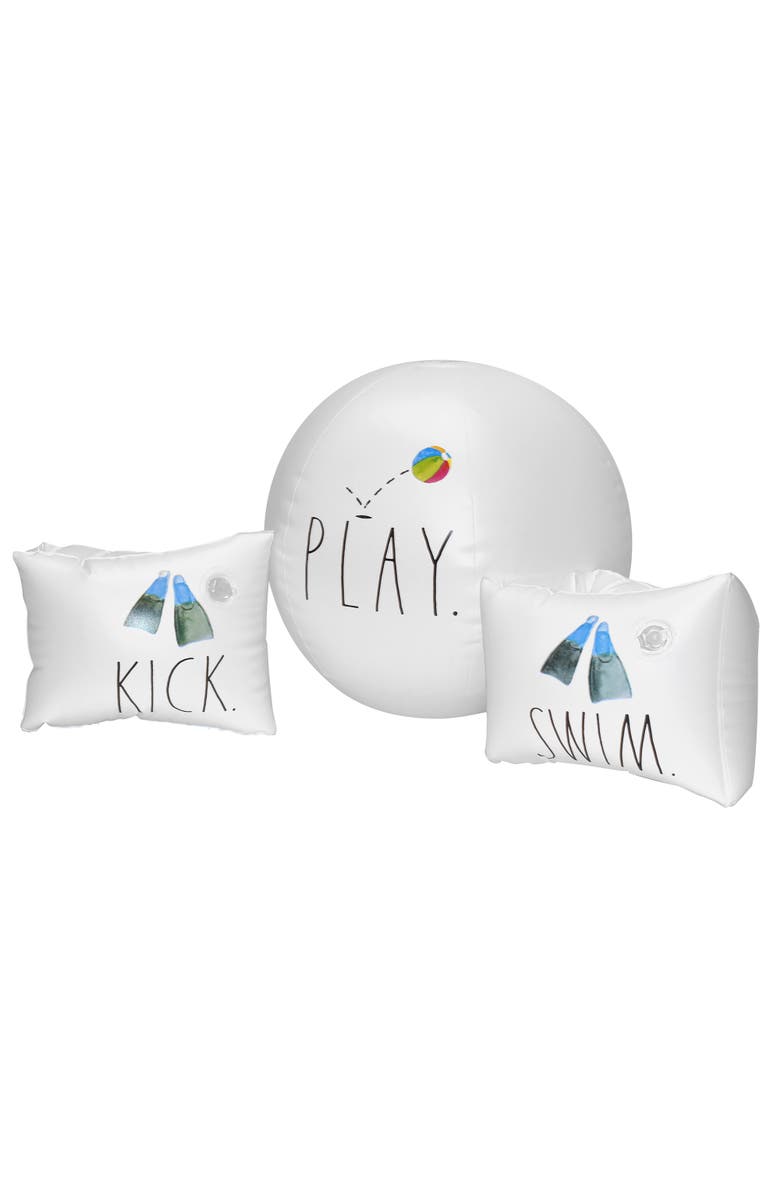 Rae Dunn Swim Kick Play Water Wings and Beach Ball, Main, color, Multicolored