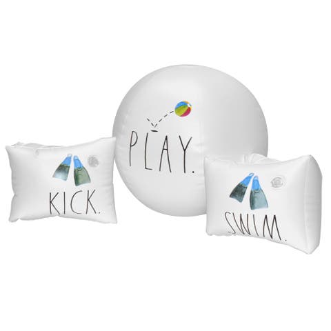 Swim Kick Play Water Wings and Beach Ball