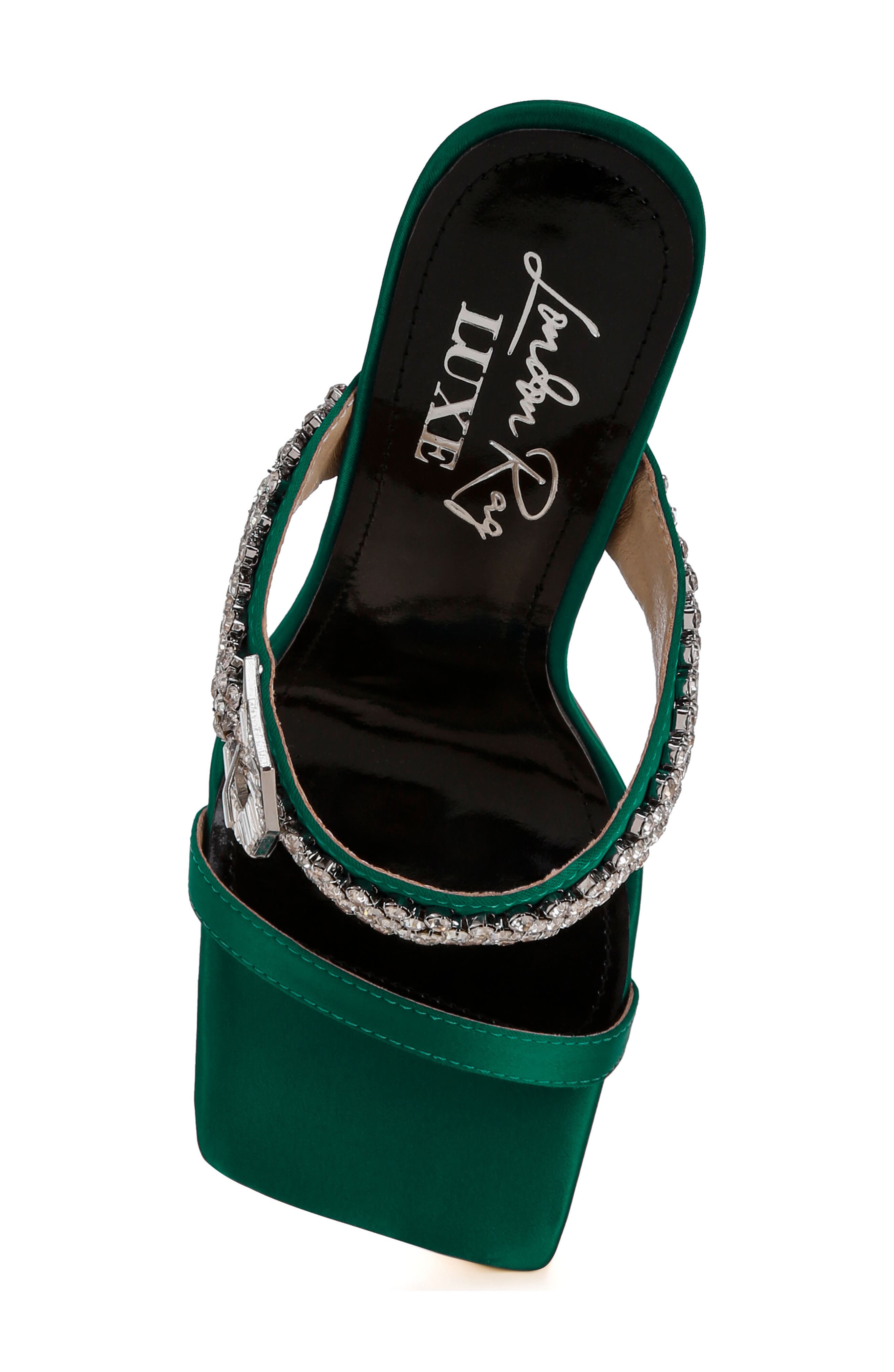 Vitrlne Slide Sandal, Alternate, color, GREEN SATIN