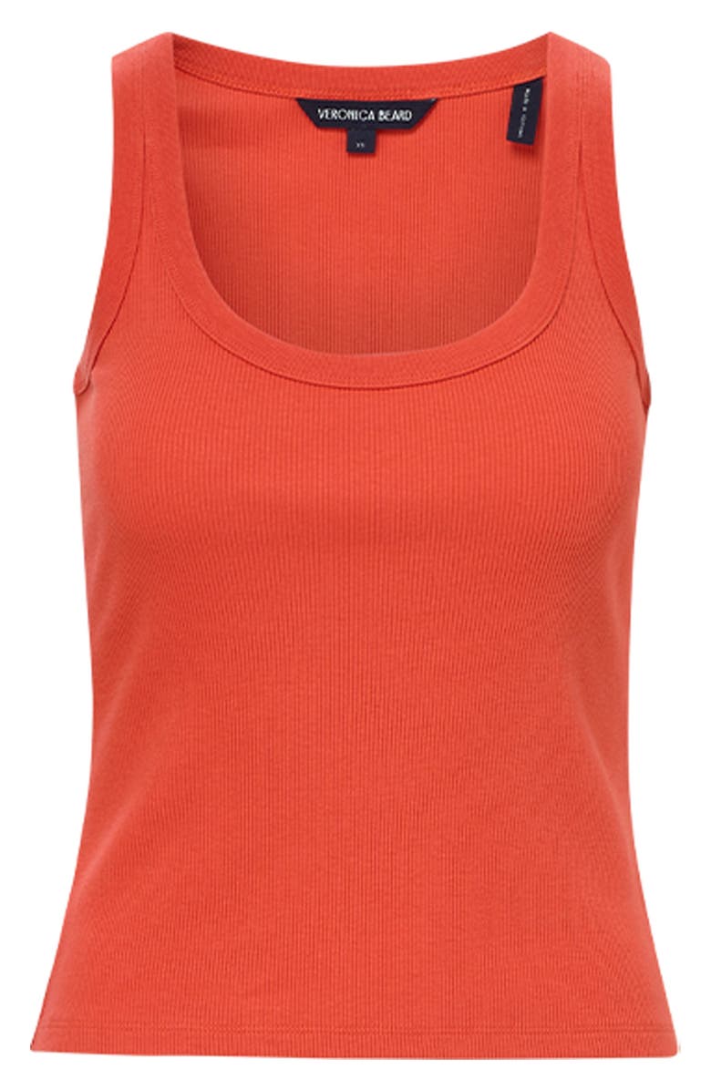 Veronica Beard Birke Stretch Cotton Tank, Alternate, color, Persimmon