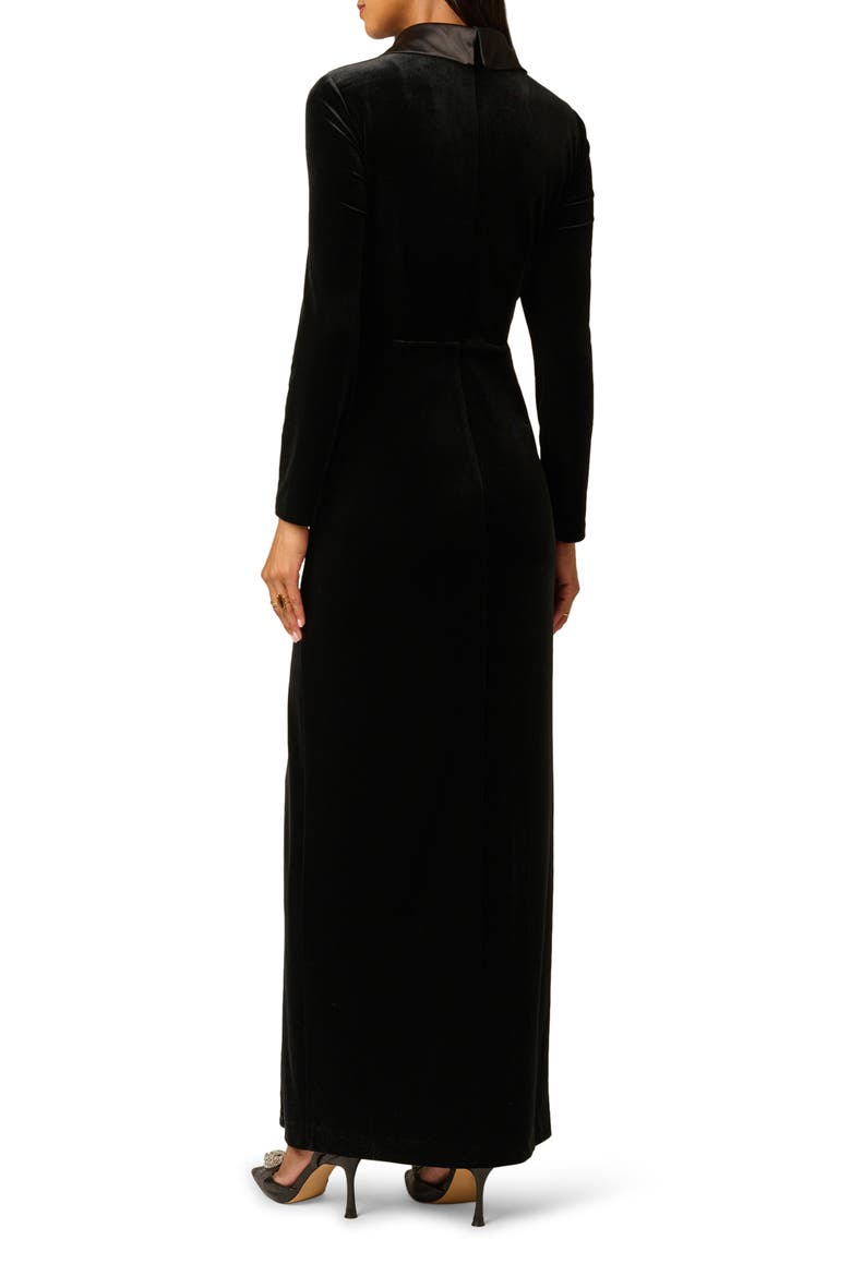 Velvet Tuxedo Gown, Alternate, color, BLACK