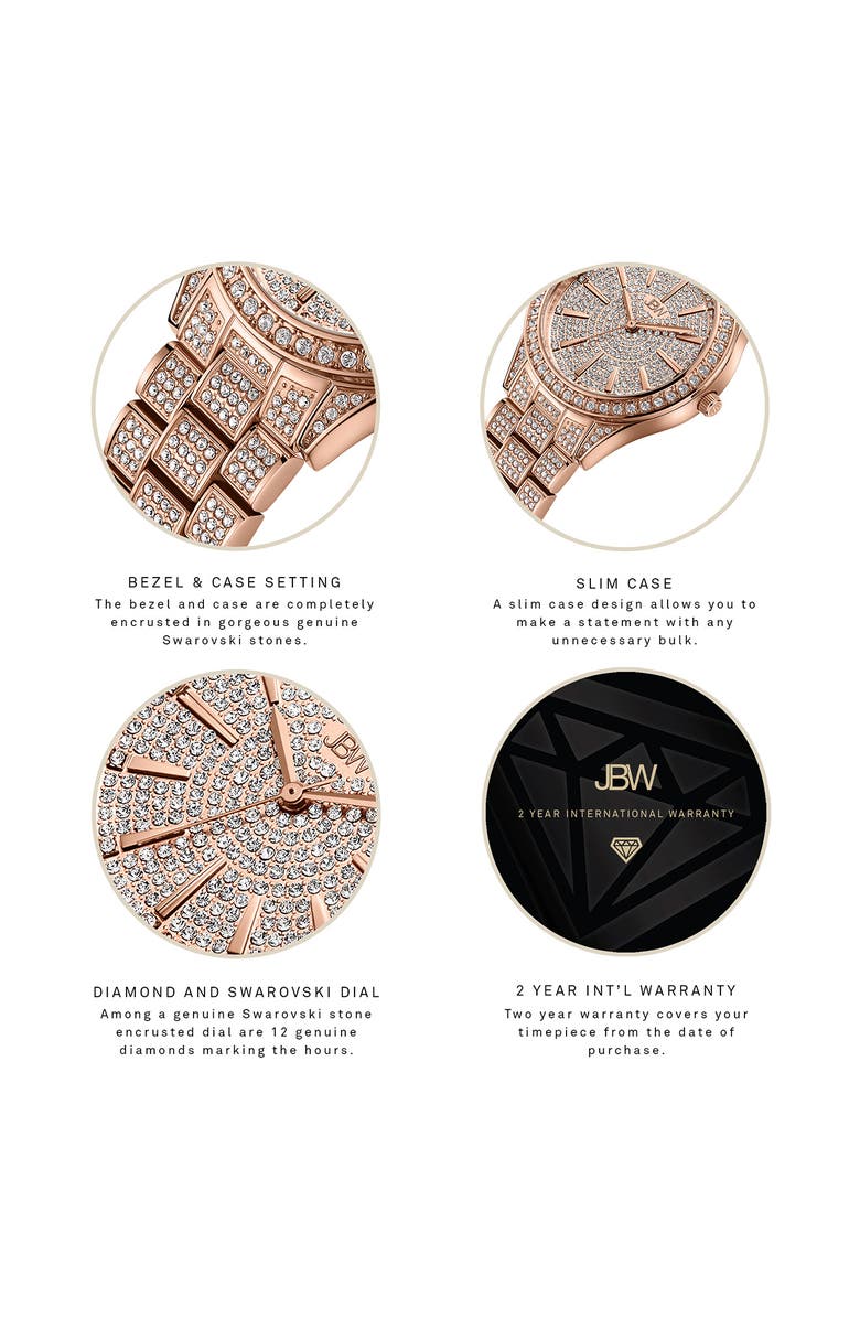 JBW Cristal 34 Diamond Bracelet Watch, 34mm - 0.06ct., Alternate, color, 
