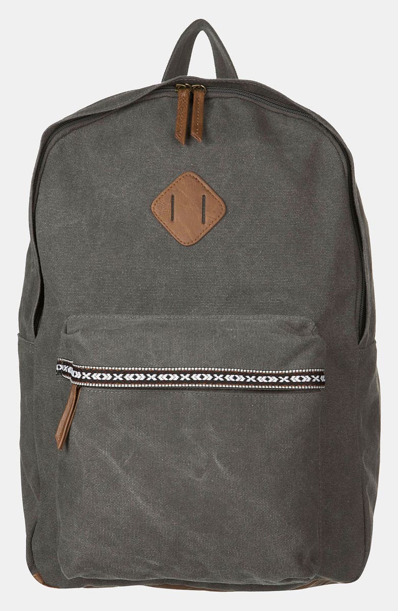 Topman Washed Canvas Backpack, Main, color,