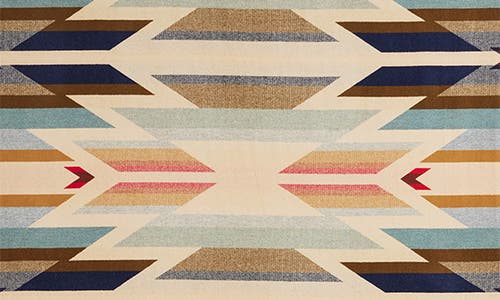 Pendleton Jacquard Unnapped Wool Blend Blanket In Brown