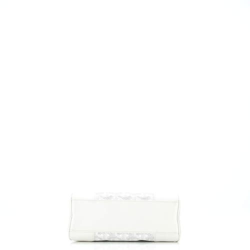 Pre-owned Goyard Goyard Saigon Top Handle Bag Coated Canvas With Leather Mini In Neutral
