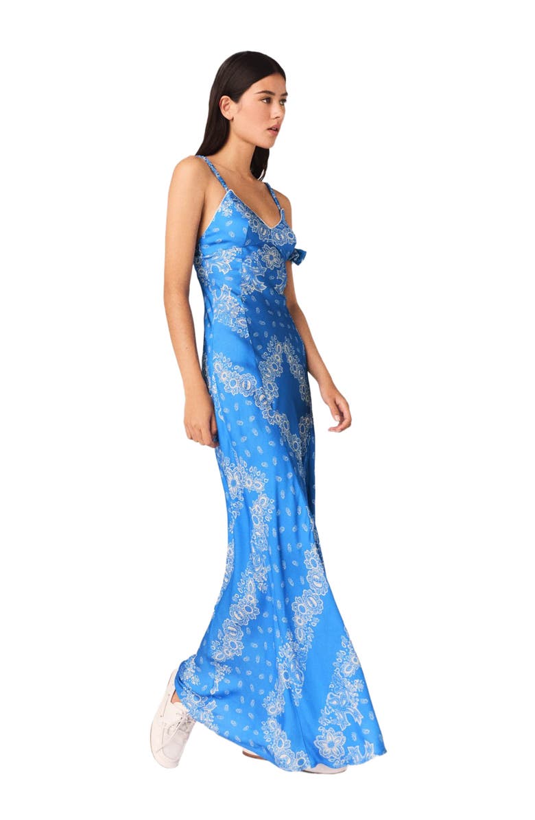 maje Patterned Maxi Dress, Alternate, color, Sky Blue Bandana Print