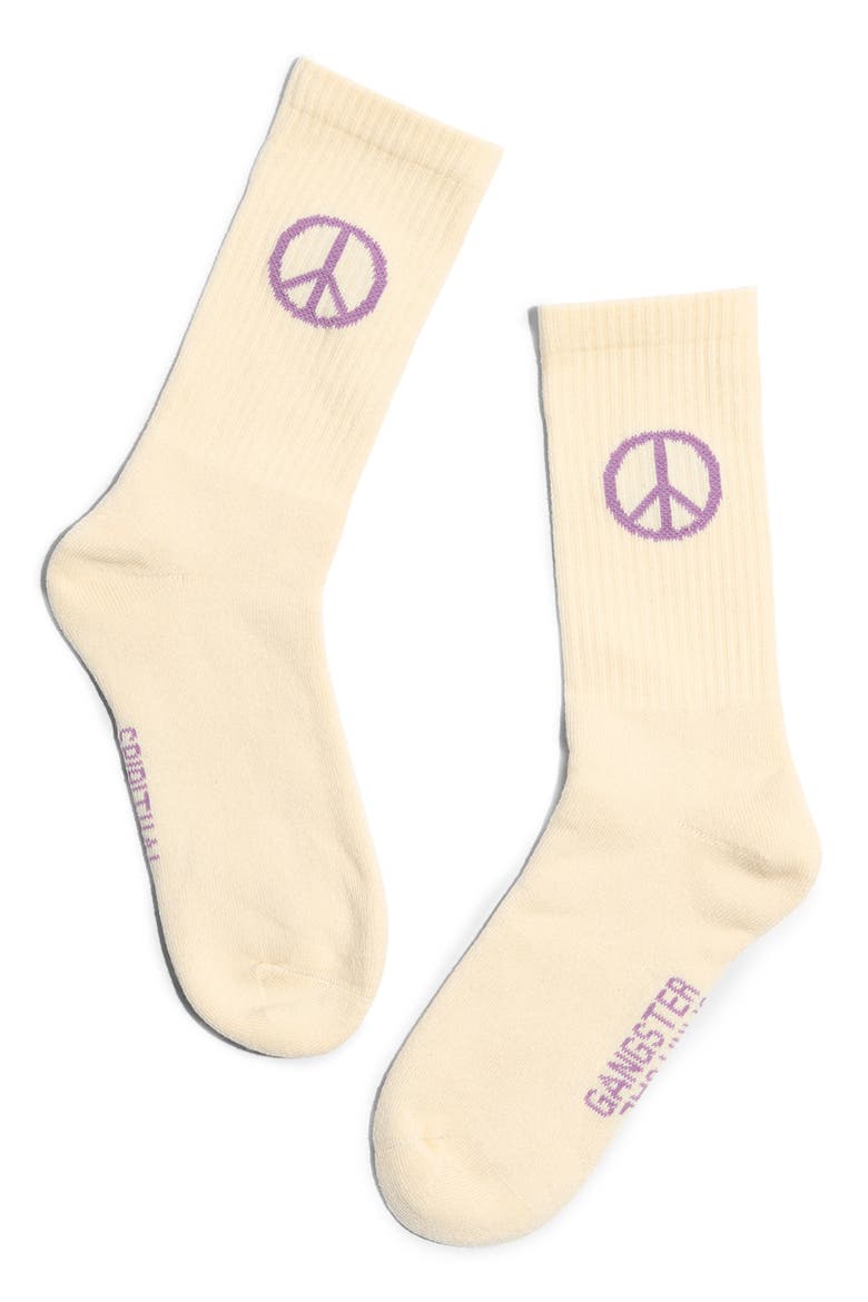 Find Peace Crew Socks, Alternate, color, VINTAGE WHITE