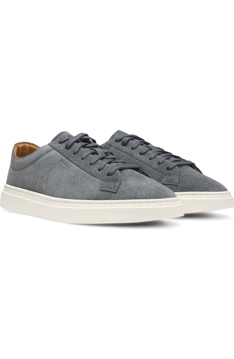 BOSS Kieran Suede Low Top Sneaker, Main, color, Dark Grey Suede