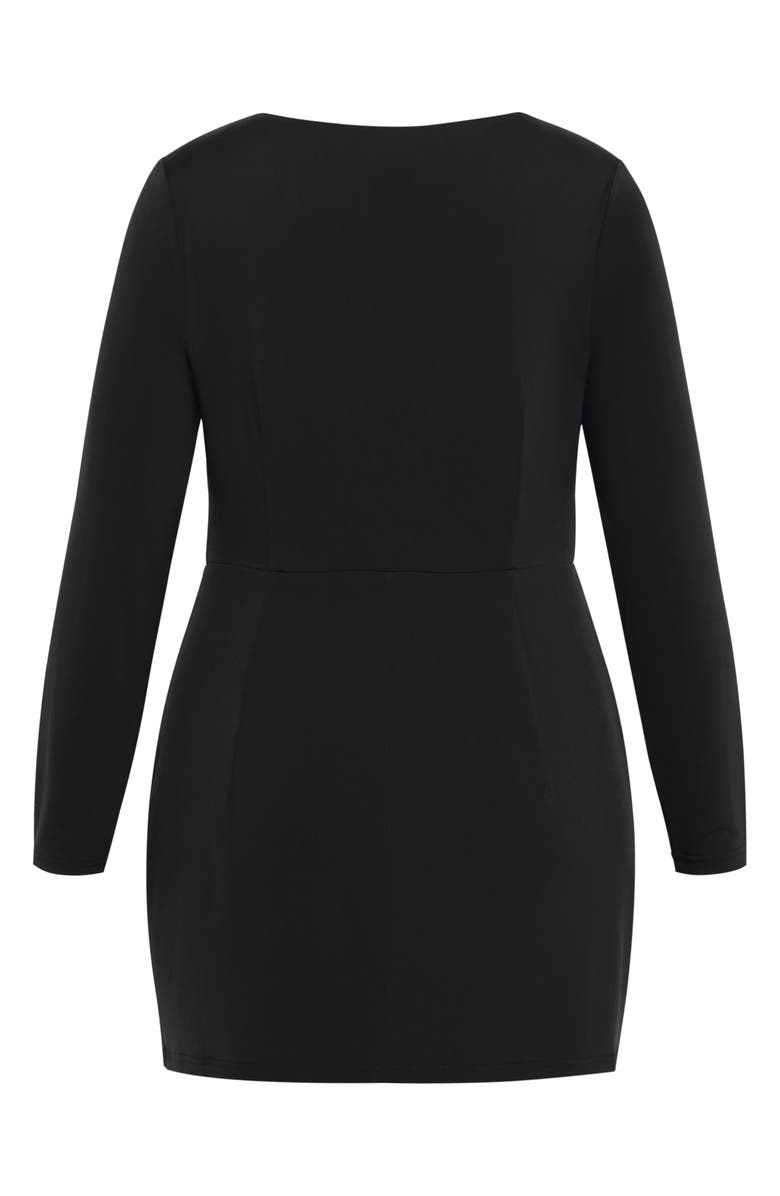 City Chic Kasey Long Sleeve Minidress, Alternate, color, Black