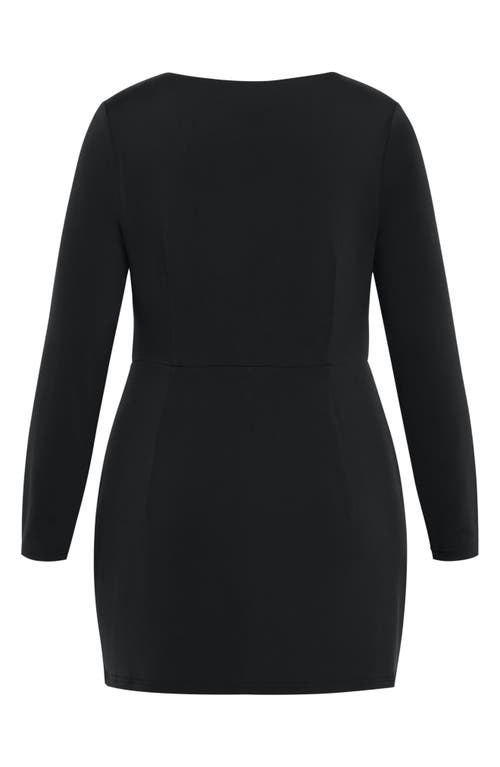 City Chic Kasey Long Sleeve Minidress In Black