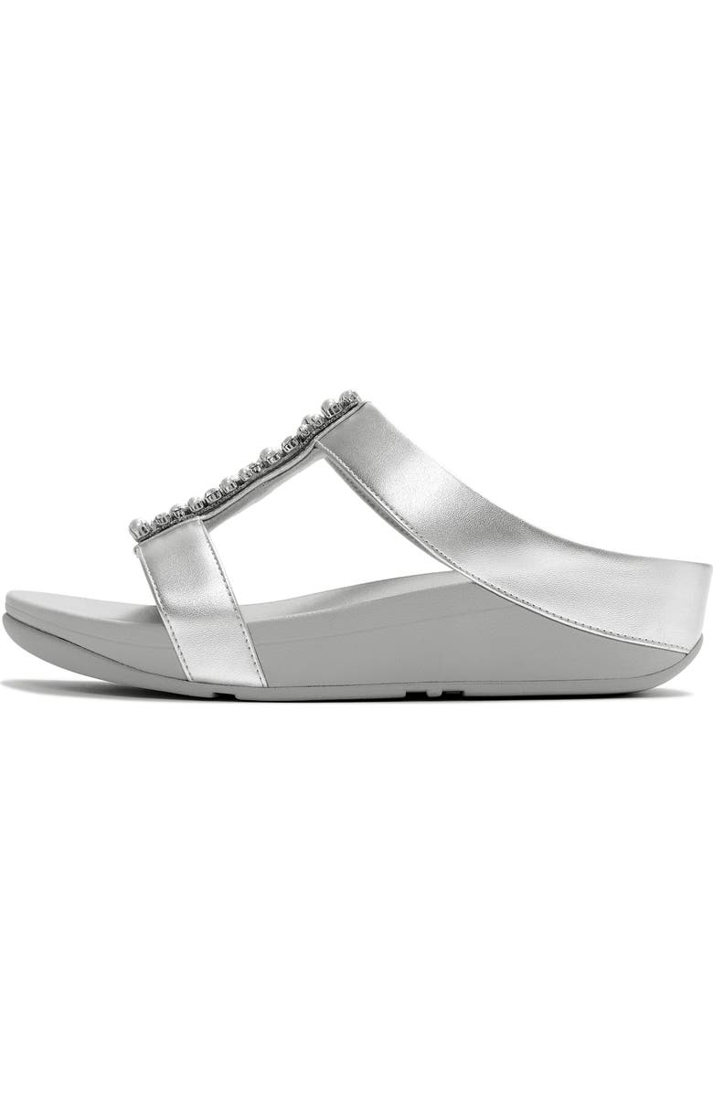 FitFlop Fino Pearls Crystal Slides, Alternate, color, Silver