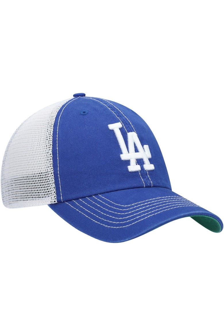Men's '47 Royal/White Los Angeles Dodgers Trawler Clean Up Trucker Snapback Hat, Alternate, color, Royal