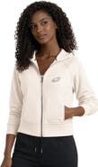 STARTER Women's Starter Cream Philadelphia Eagles Cropped Pastels Full-Zip Hoodie