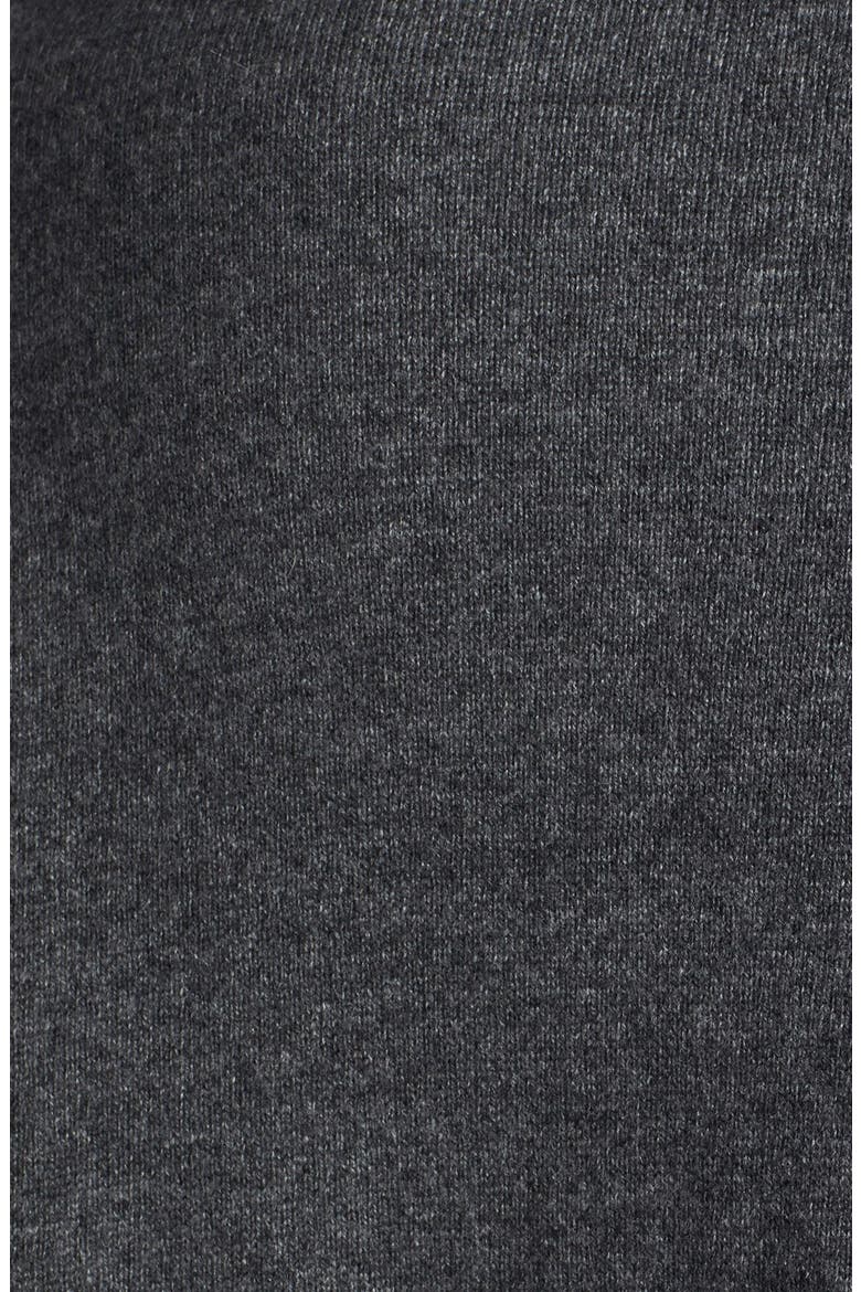 'Manuela' Genuine Rabbit Fur Collar Cardigan, Alternate, color, DARK HEATHER GREY