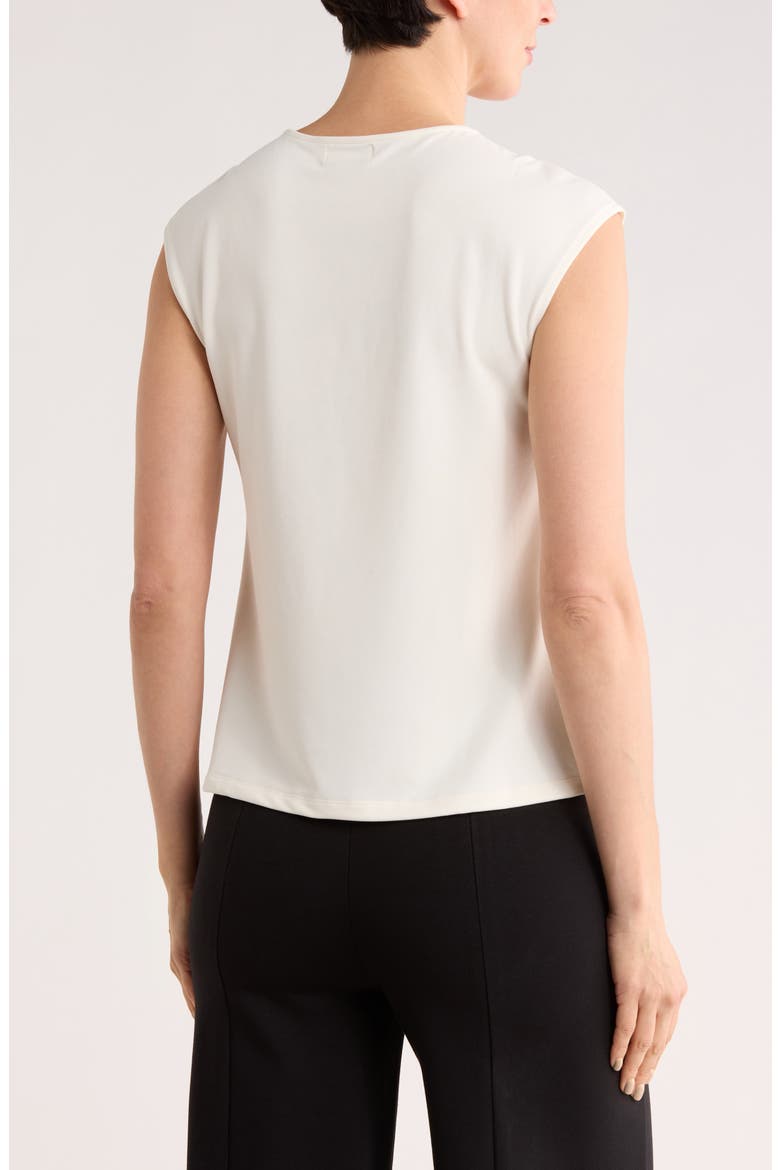 Twist Neck Cap Sleeve T-Shirt, Alternate, color, IVORY VANILLA