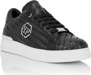 PHILIPP PLEIN Weaved Leather Sneakers Hexagon Men