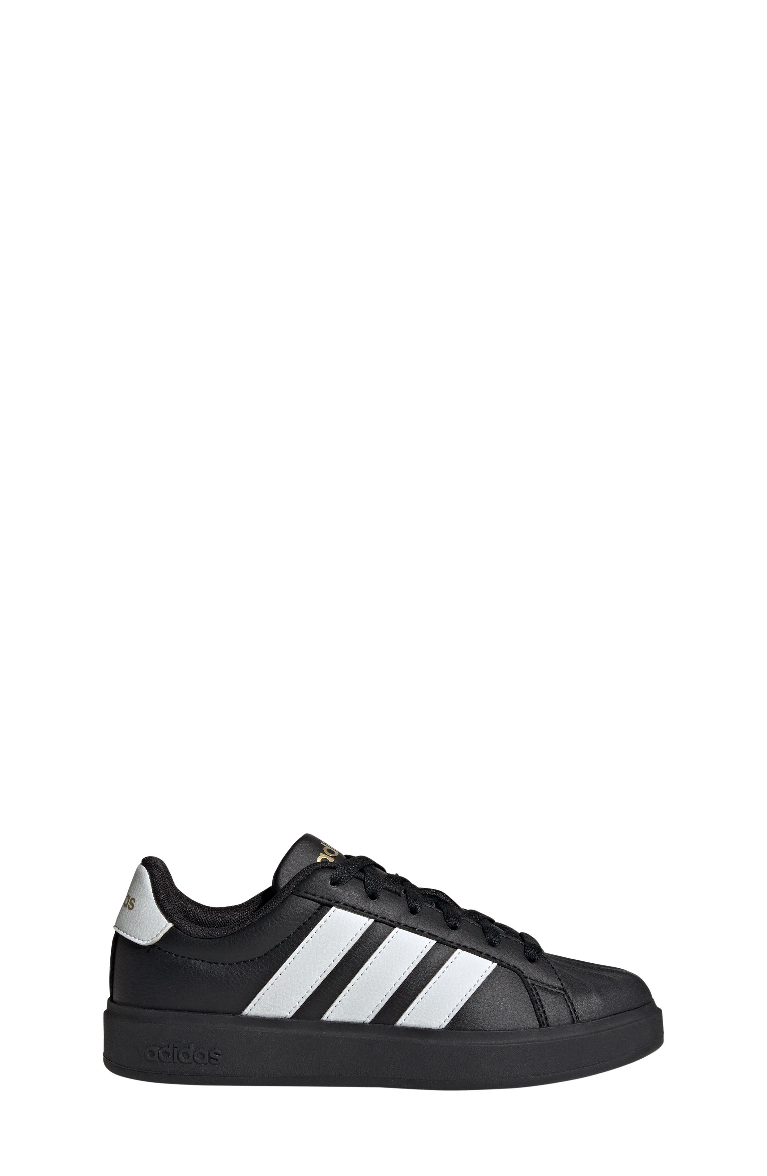 adidas Kids' Street Talk Sneaker, Alternate, color, Black/ White/ Gold