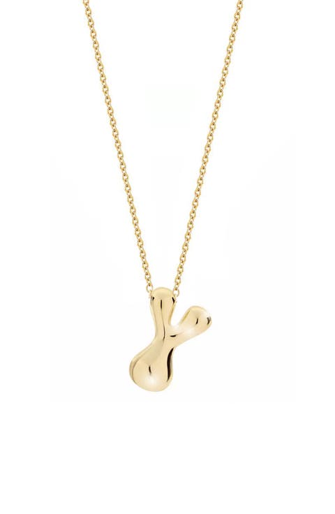 Puffed Initial Pendant Necklace