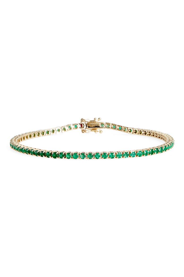 Emerald Tennis Bracelet, Main, color, YELLOW GOLD/ EMERALD