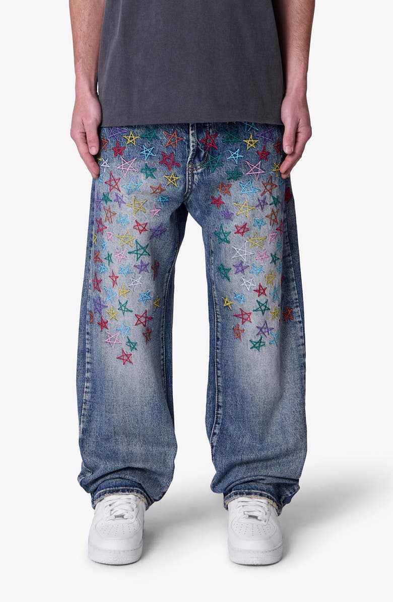 mnml Embroidered Star Ultra Baggy Jeans, Main, color, 