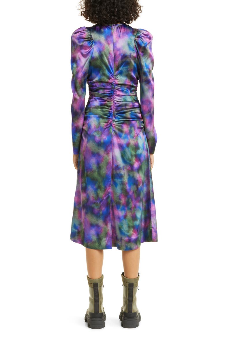 Long Sleeve Silk Blend Dress, Alternate, color, SIMPLY PURPLE
