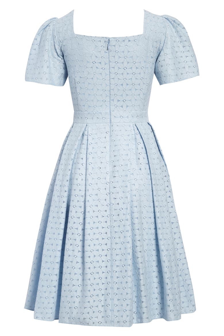 Lace Fit & Flare Dress, Alternate, color, BLUE SKYWAY
