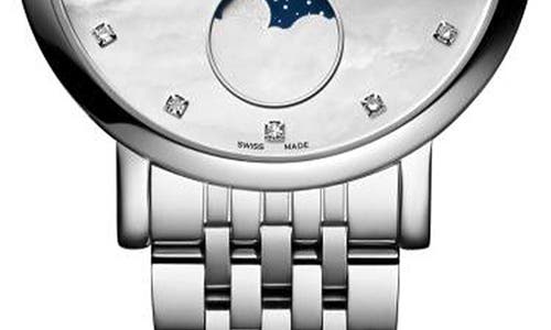Longines Elegant Moonphase Bracelet Watch, 30mm In White Mother-of-pearl