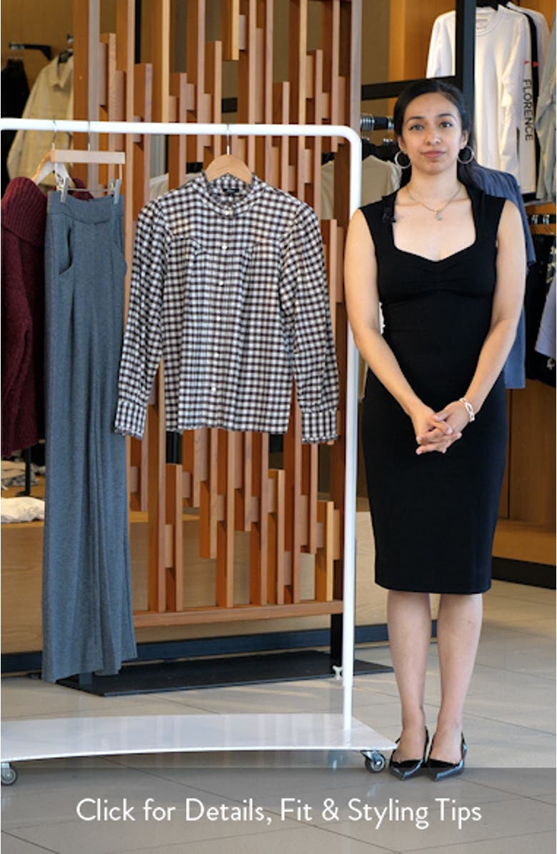 Alanna Ruffle Gingham Snap-Up Shirt, sales video thumbnail