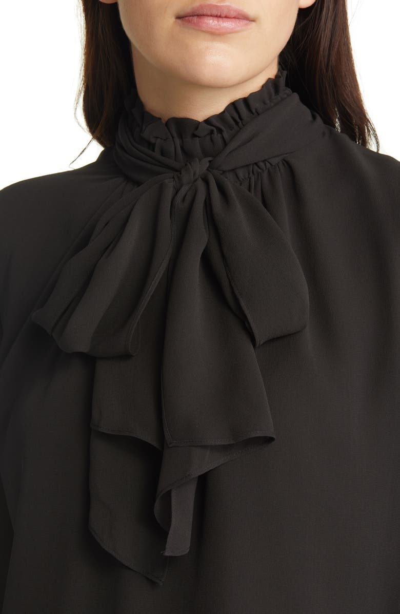 FRAME Silk Chiffon Bow Blouse, Alternate, color,