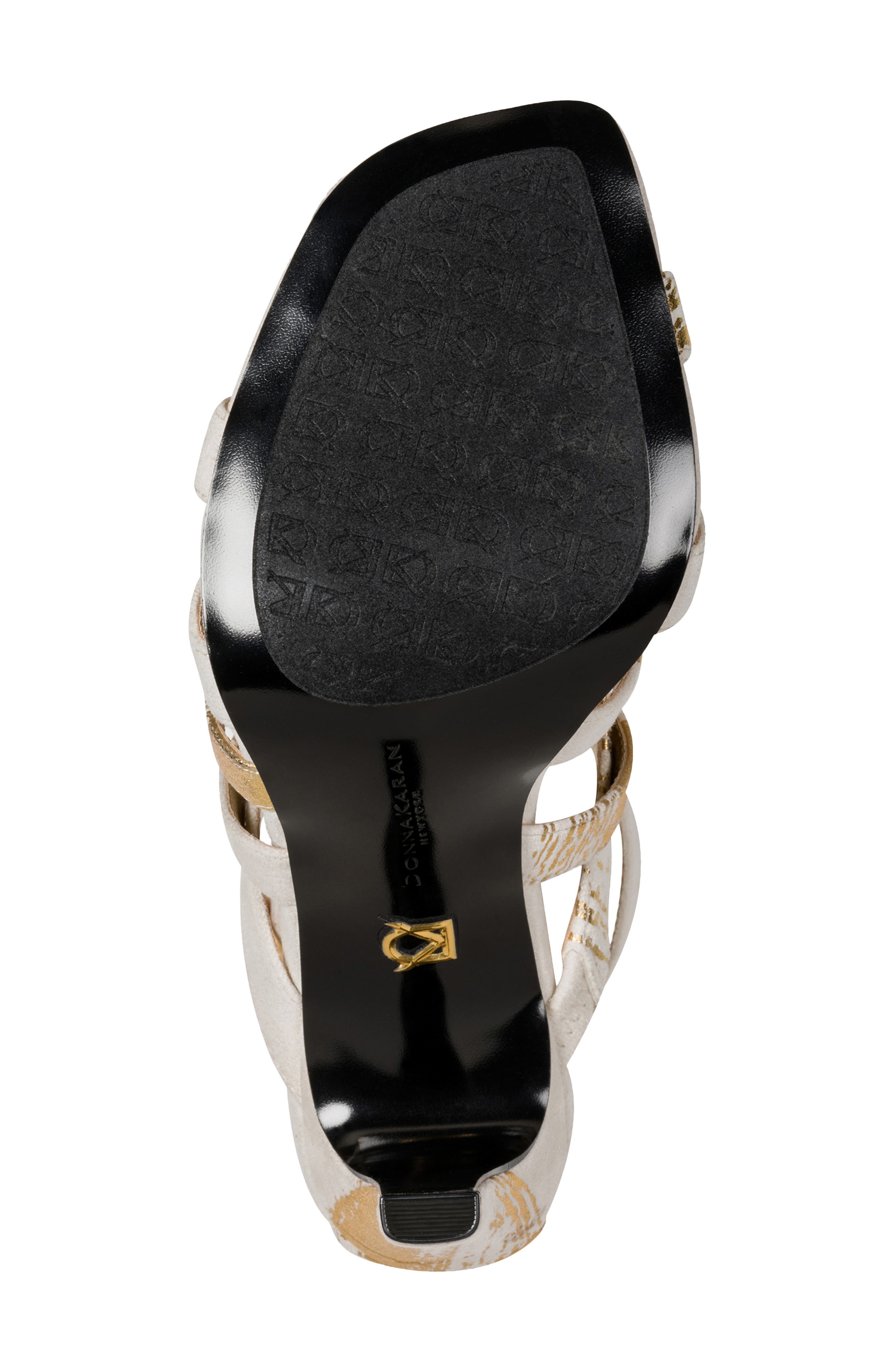 DKNY Briarrose Ankle Strap Sandal, Alternate, color, Ivory/Gold