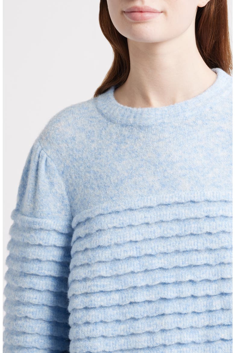 Scalloped Crewneck Sweater, Alternate, color, BLUE SERENITY