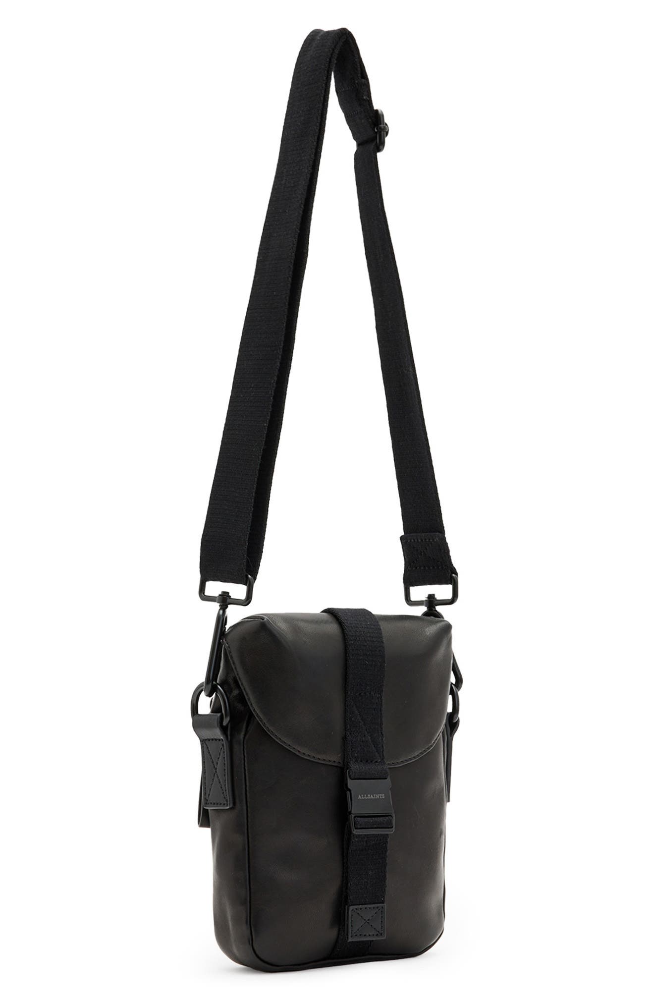 AllSaints Juan Leather Crossbody Bag, Alternate, color, 