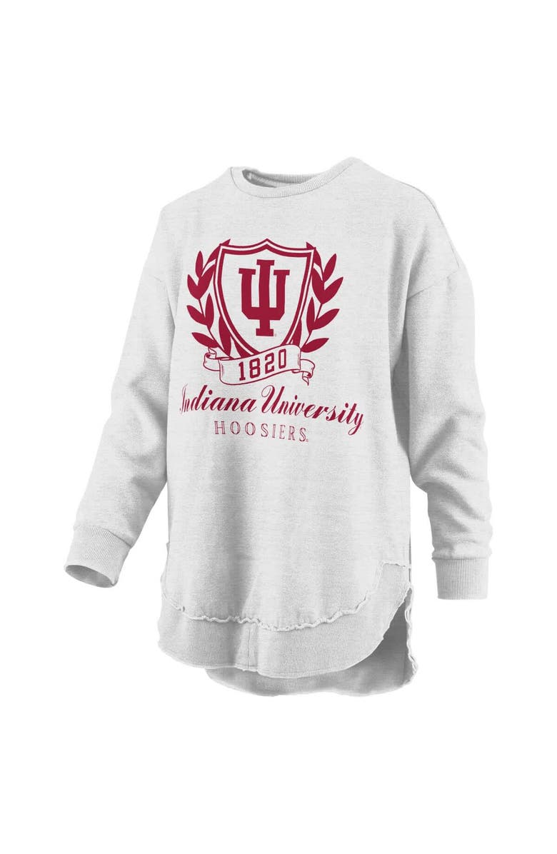PRESSBOX Women's Pressbox Heather Gray Indiana Hoosiers Field Day Melange Poncho Pullover Sweatshirt, Alternate, color, Heather Gray