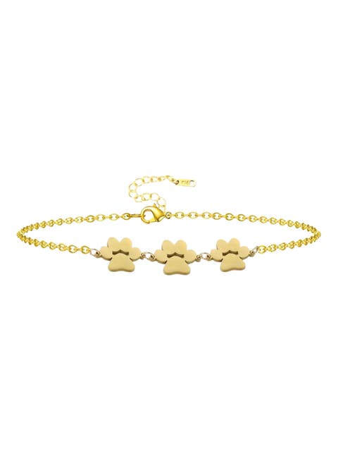 Fureverly Three Paw Print Bracelet for Pet Lovers