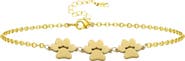 DLORIA Fureverly Three Paw Print Bracelet for Pet Lovers