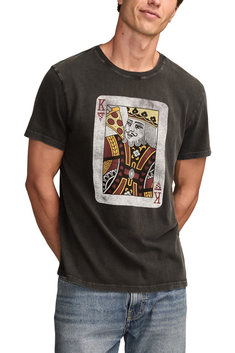 Pizza King Cotton Graphic T-Shirt, Main, color, JET BLACK