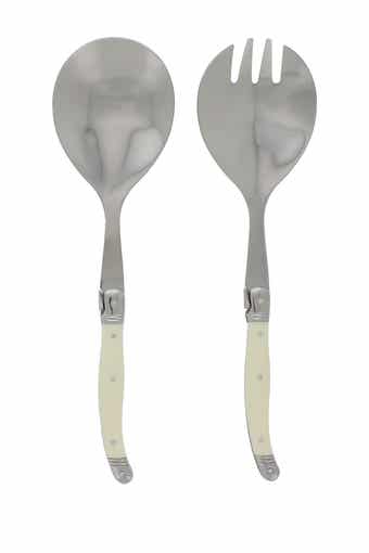FRENCH HOME 2-Piece Laguiole Faux Ivory Salad Servers