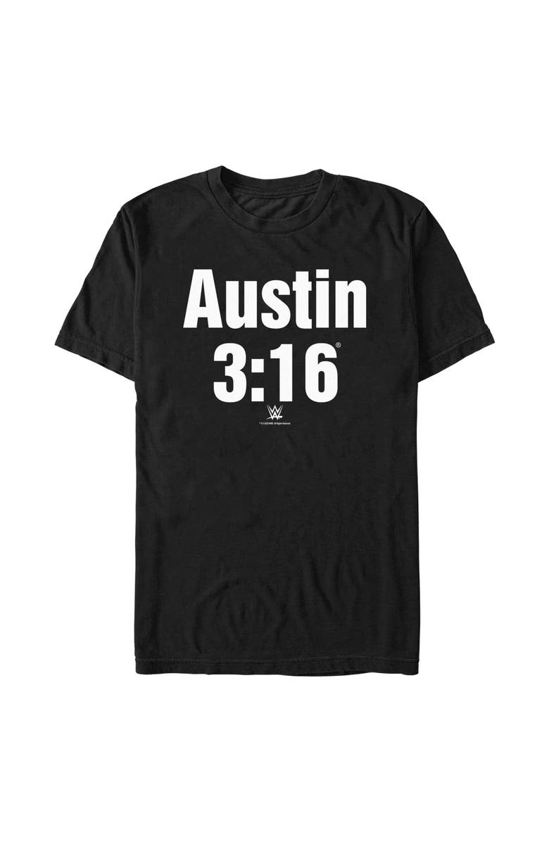 WWE Men's WWE Stone Cold Steve Austin 316 White Logo  Graphic T-Shirt, Main, color, Black