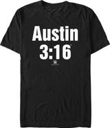 WWE Men's WWE Stone Cold Steve Austin 316 White Logo  Graphic T-Shirt