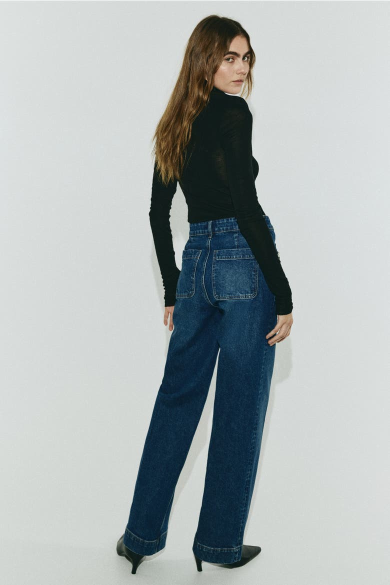Straight High Jeans, Alternate, color, Denim blue
