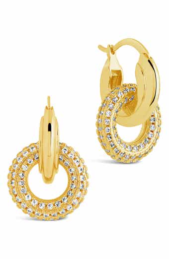 Hunter CZ Interlocking Circle Drop Earrings