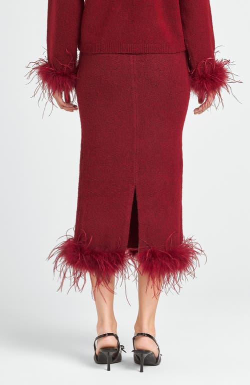 Shop Wayf Sadie Feather Trim Knit Skirt
