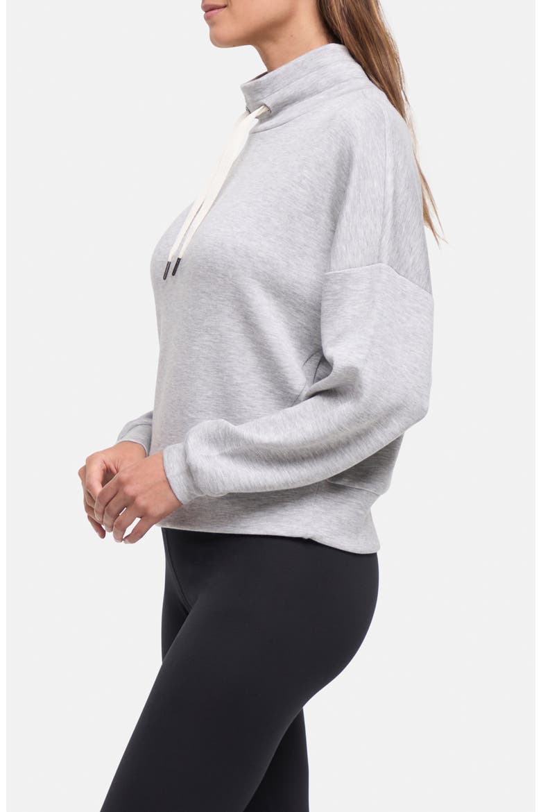 Colby Mock Neck Top, Alternate, color, HEATHER GREY