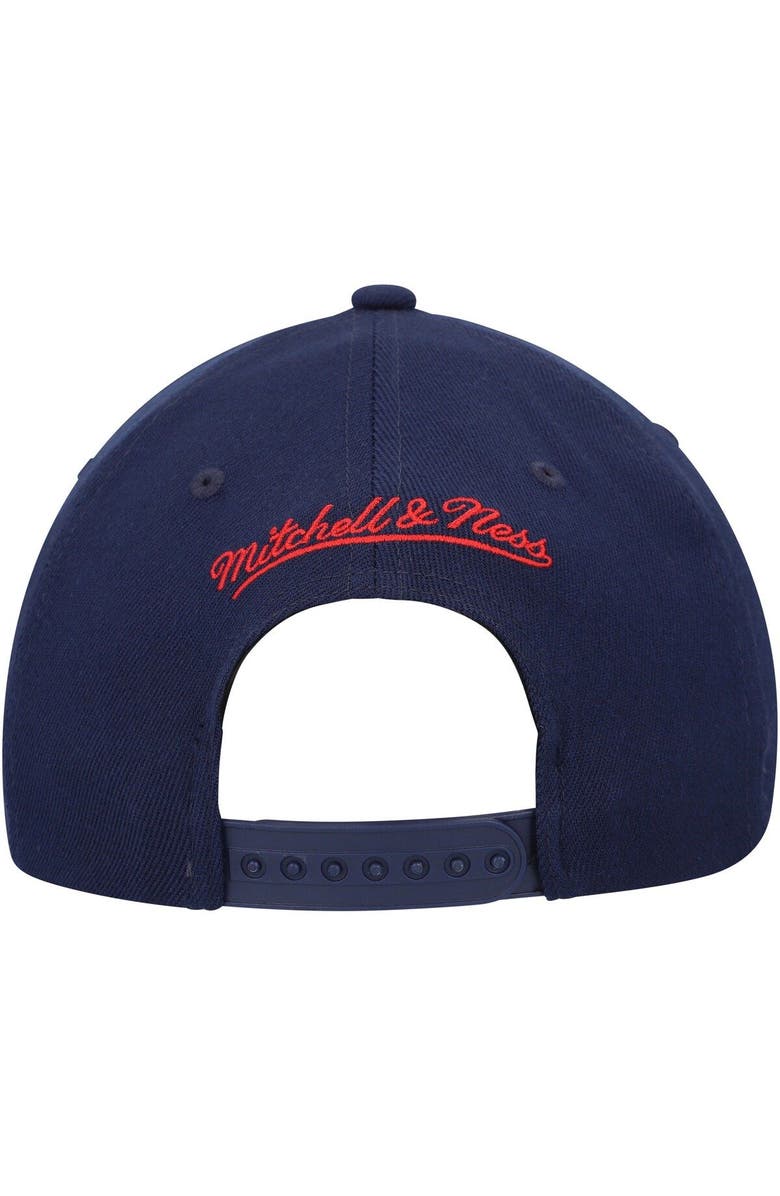 Mitchell & Ness Men's Mitchell & Ness Navy/Red New Orleans Pelicans MVP Team Two-Tone 2.0 Stretch-Snapback Hat, Alternate, color, 