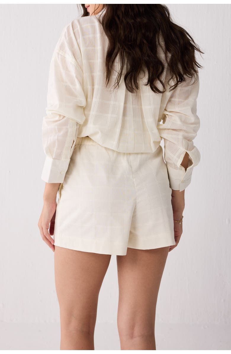 Reistor Relaxed Shirt & Shorts Set in Off-Textured Cotton, Alternate, color, Textured Checks