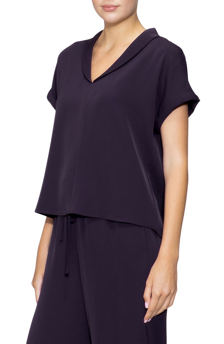 MELLODAY Collared Top, Alternate, color, Plum Perfect