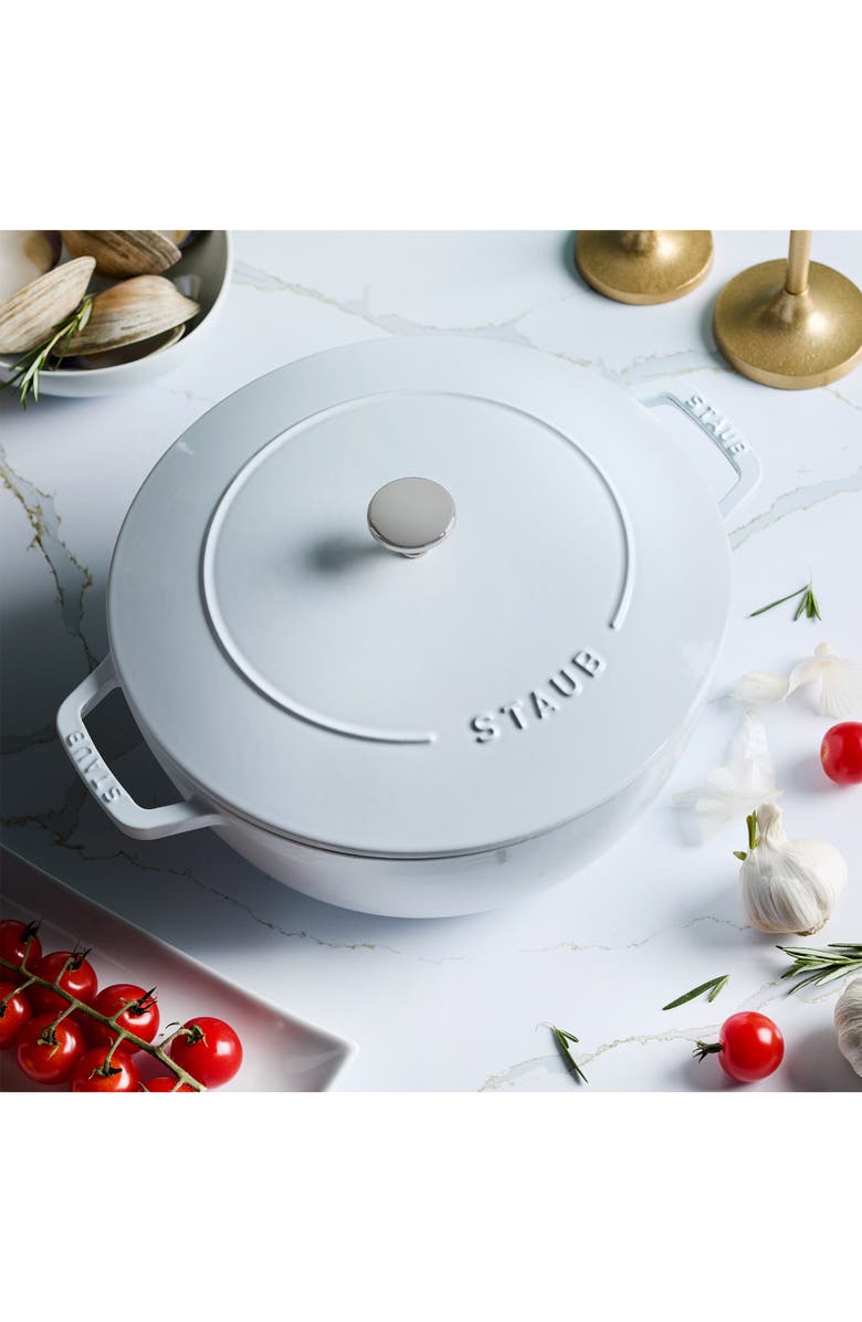 Staub 5-Quart Enameled Cast Iron Cocotte, Alternate, color, White
