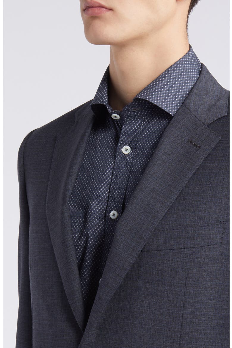 Siena Regular Fit Shadow Plaid Wool Suit, Alternate, color, CHARCOAL